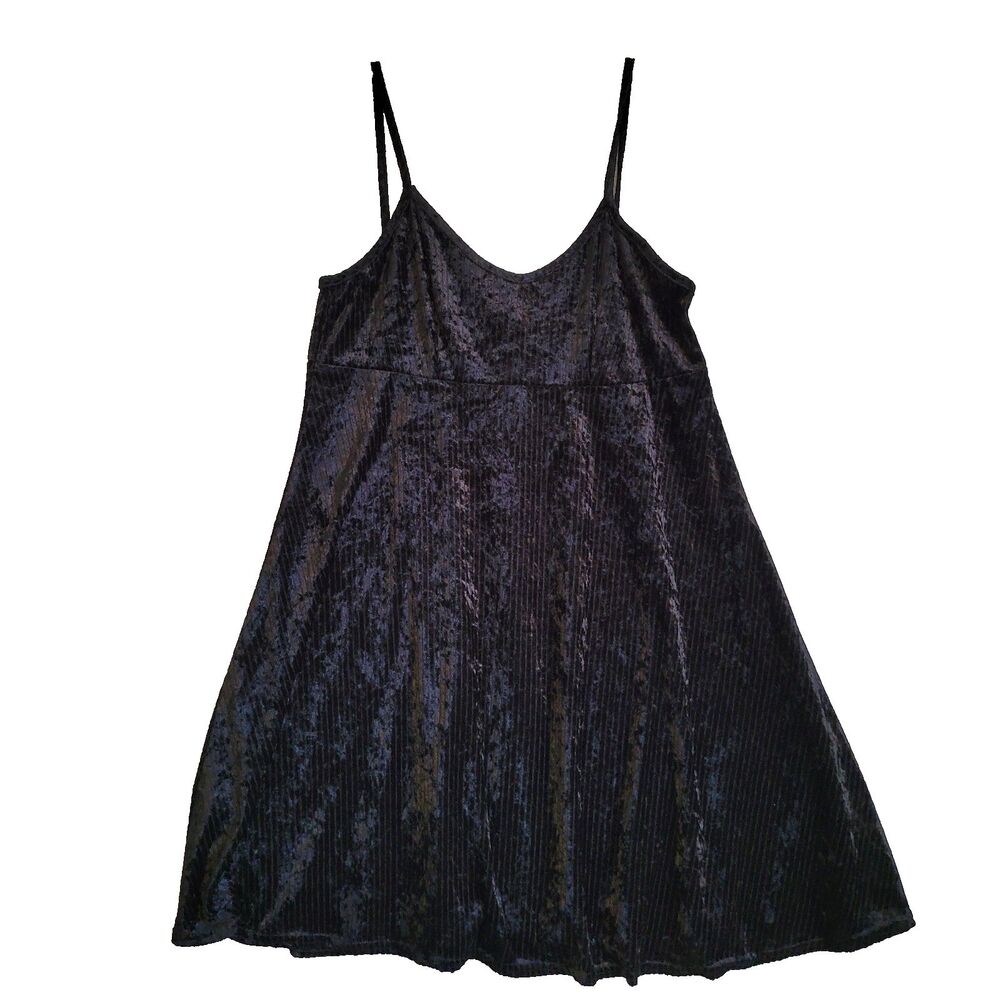 Vintage Y2K Sostanza Velvet Slip Dress L Black Velvet Burnout Whimsigoth Vamp